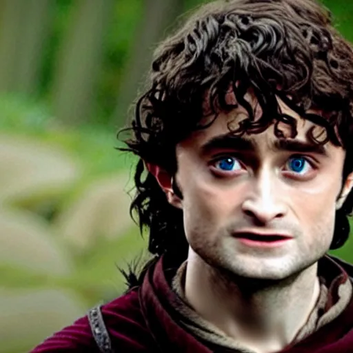 Image similar to Daniel Radcliffe as Frodo in lord of the rings