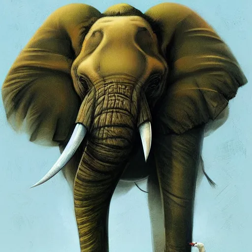 Image similar to a beautiful digital artwork of an elephant by esao andrews and peter mohrbacher. trending on artstation