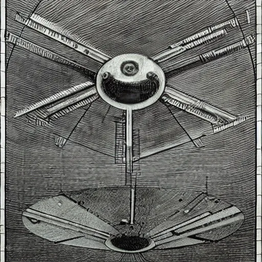 Image similar to Leonardo da Vinci's technical sketch of UFO Field-Propulsion Technology , highly detailed