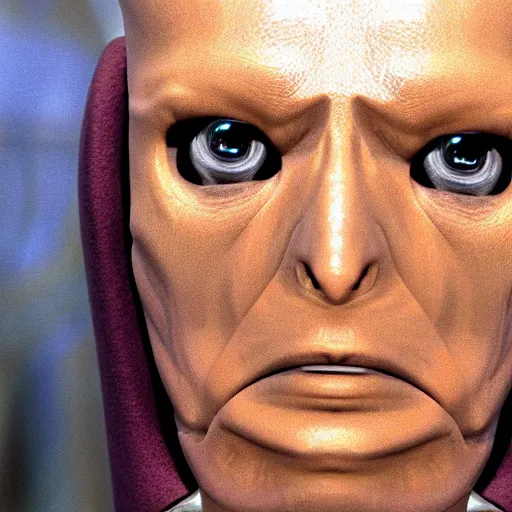 Image similar to astonishing portrait of a humanoid alien in star trek voyager, film still