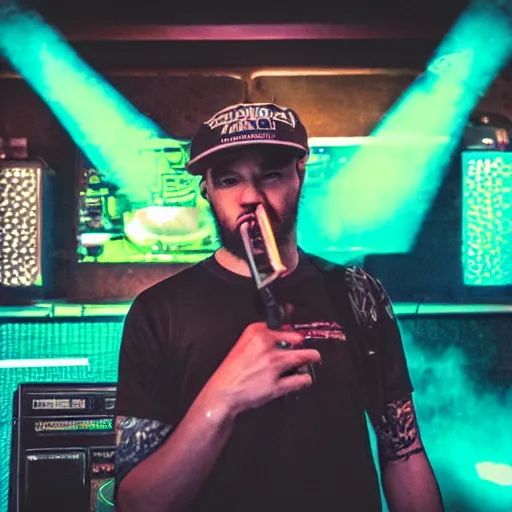 Prompt: photo of a dnb mc
