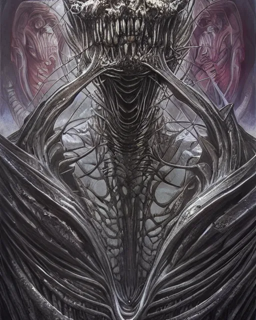 Image similar to monster design, by antonio j. manzanedo, giger, alex grey, android jones, wayne barlowe, philippe druillet, raymond swanland, trending on artstation