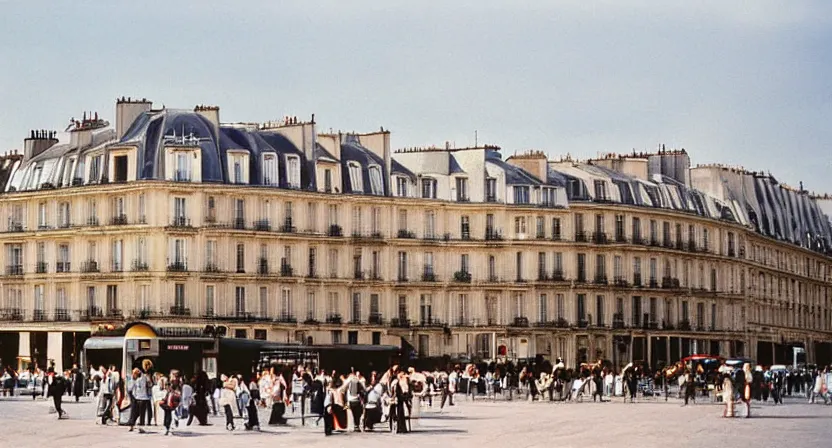 Prompt: Paris!!! in the 1980s!!!! still photograph! kodak kodacolor 200