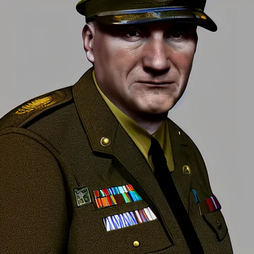 Image similar to hyper - realistic portrait of sergent hartman, full metal jacket, 3 d, 8 k, digital art