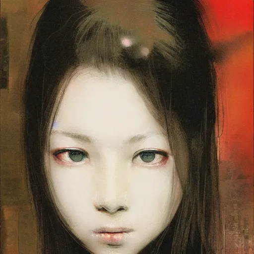 Image similar to yoshitaka amano portait of a girl