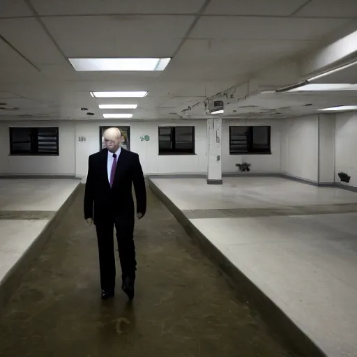 Prompt: vladimir putin in the scp foundation basement floor, photo