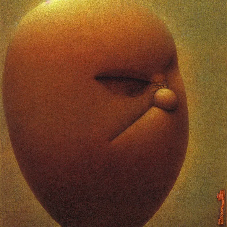 Image similar to humpy dumpty, detailed, by beksinski, jean jean delville