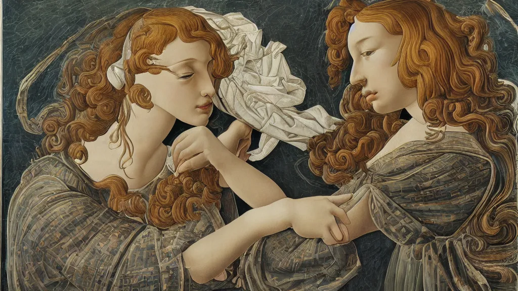 Image similar to roland sp 4 0 4, in style of sandro botticelli, 4 k, high resolution details,