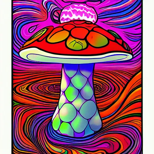 Image similar to trippy mushroom, by justin guse details, instagram digital, artstation