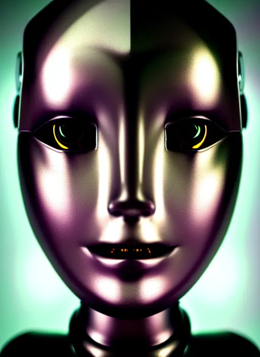 Image similar to a beautiful young female futuristic robot profile face photo, daguerrotype, closeup - view, f / 2. 8, low contrast, 1 6 k, beautiful lighting, reflective, insanely detailed and intricate, hypermaximalist, elegant, ornate, hyper realistic, super detailed, surreal dreamy poetic