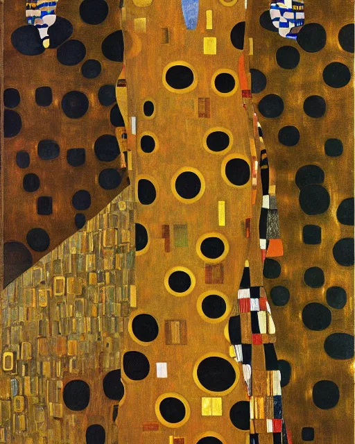 Image similar to racing, painting by gustav klimt, gold leaf on wood