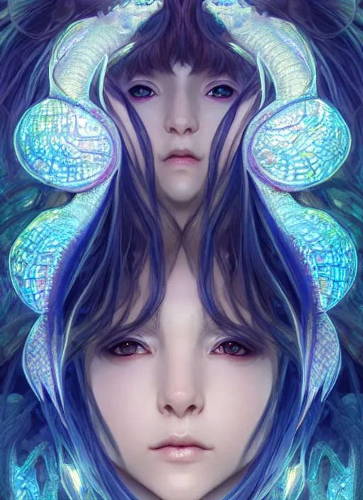 Prompt: symmetry!! portrait of a water dragon woman, very anime, fantasy, dragon scales, glowing lights!! intricate, elegant, highly detailed, digital painting, artstation, concept art, official media, smooth, sharp focus, illustration, art by sakimichan and artgerm and greg rutkowski and alphonse mucha