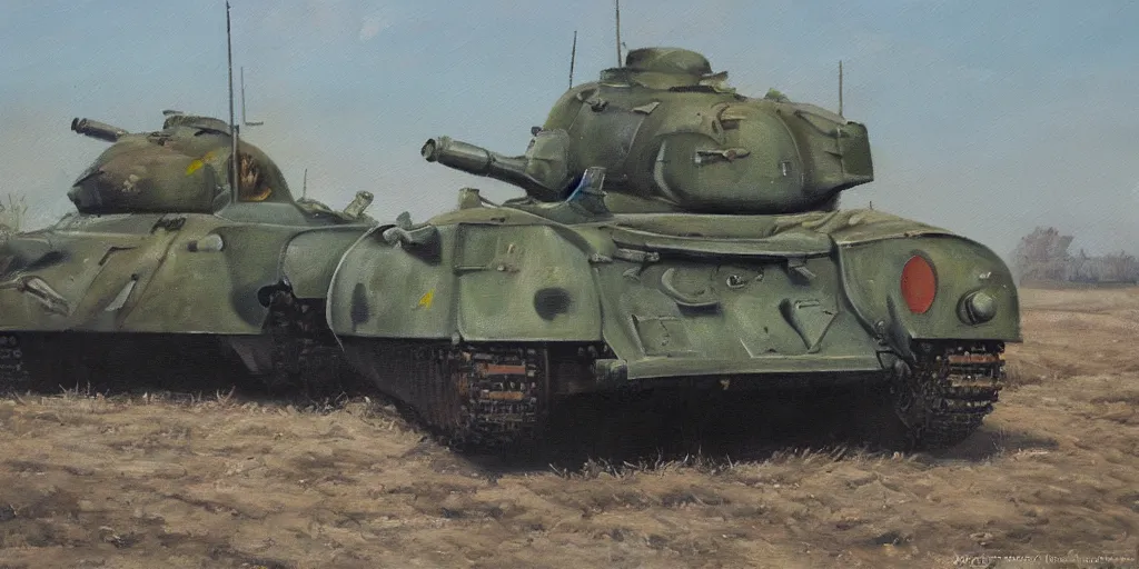 Image similar to panzer iv, oil painting