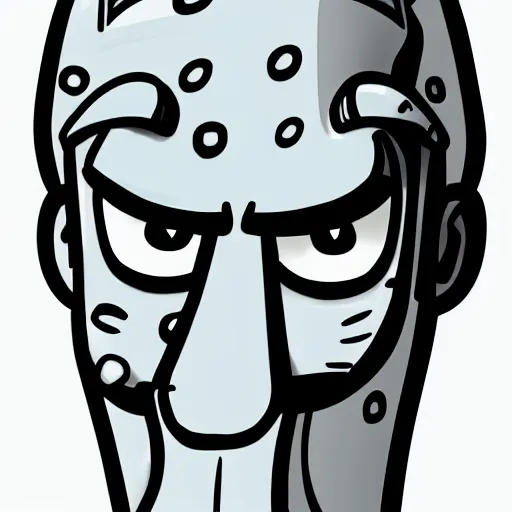 Image similar to giga chad, handsome, handsome squidward, cartoon network style, strong chin, detailed lines, vivid colors