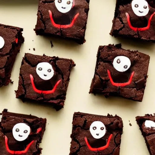 Image similar to a bunch of brownies that forms to look like robert downey