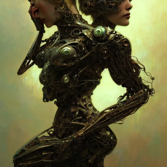 Image similar to organic cyborg, raku, diffuse lighting, fantasy, intricate, elegant, highly detailed, lifelike, photorealistic, digital painting, artstation, illustration, concept art, smooth, sharp focus, art by John Collier and Albert Aublet and Krenz Cushart and Artem Demura and Alphonse Mucha