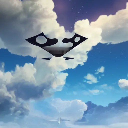 Image similar to a computer mouse flying through the sky digital concept art