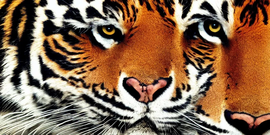 Image similar to vast desert, fierce looking tribal warrior, tiger eyes, close up