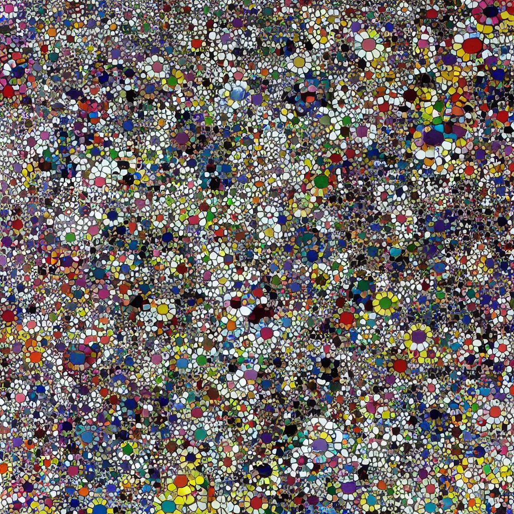 Image similar to camouflage made of love, style of takashi murakami, abstract, rei kawakubo artwork, cryptic, stipple, lines, splotch, color tearing, pitch bending, lines, blotches, color splotches, dark, ominous, abstract, minimal, points, technical, painting