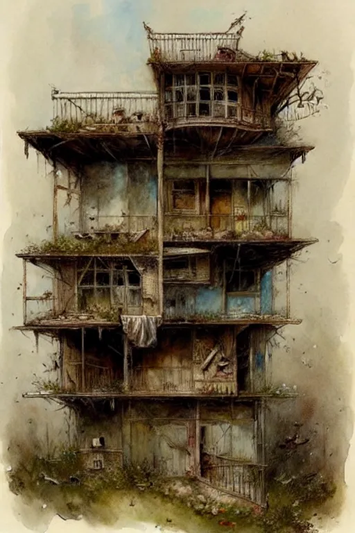 Prompt: (((((a multistory ramshackle house))))) by Jean-Baptiste Monge!!!!!!!!!!!!!!!!!!!!!!!!!!!