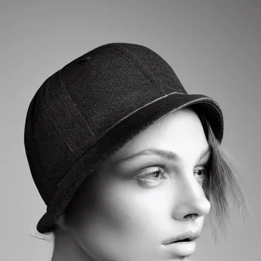 Image similar to a fashion model wearing a cap, portrait shot