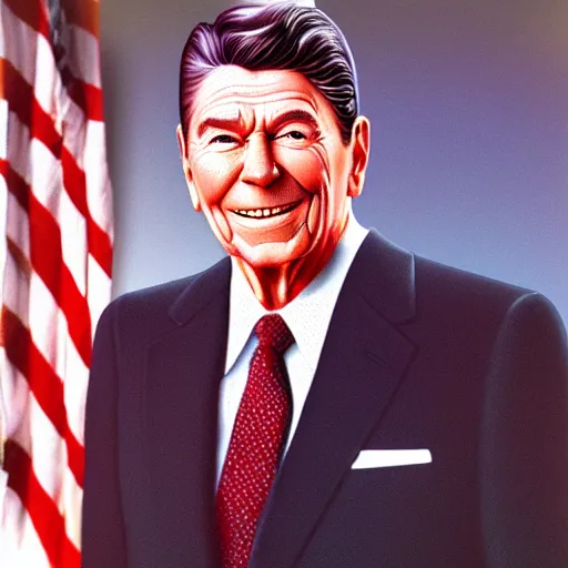 Image similar to ronald reagan. snapshot from the sims