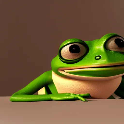 Image similar to pepe the frog, hyperrealistic, sharp focus, octane render, realistic lighting, realistic shadows