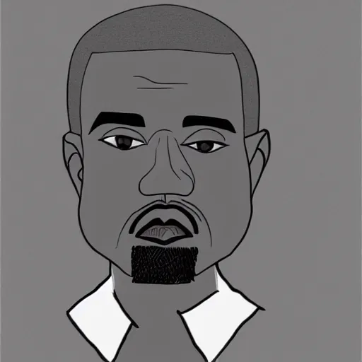 Image similar to a full body drawing of Kanye West in the style of Hideaki Anno, animation, concept art