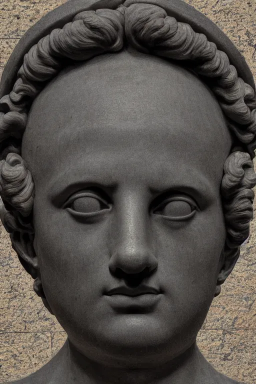 Prompt: Adam, face, closeup, ultra detailed, black granite, Guido Reni style