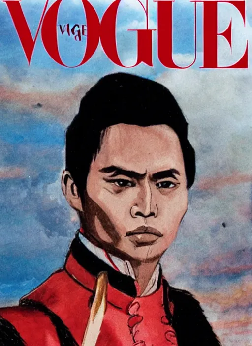 Image similar to Andres Bonifacio on the cover of Vogue