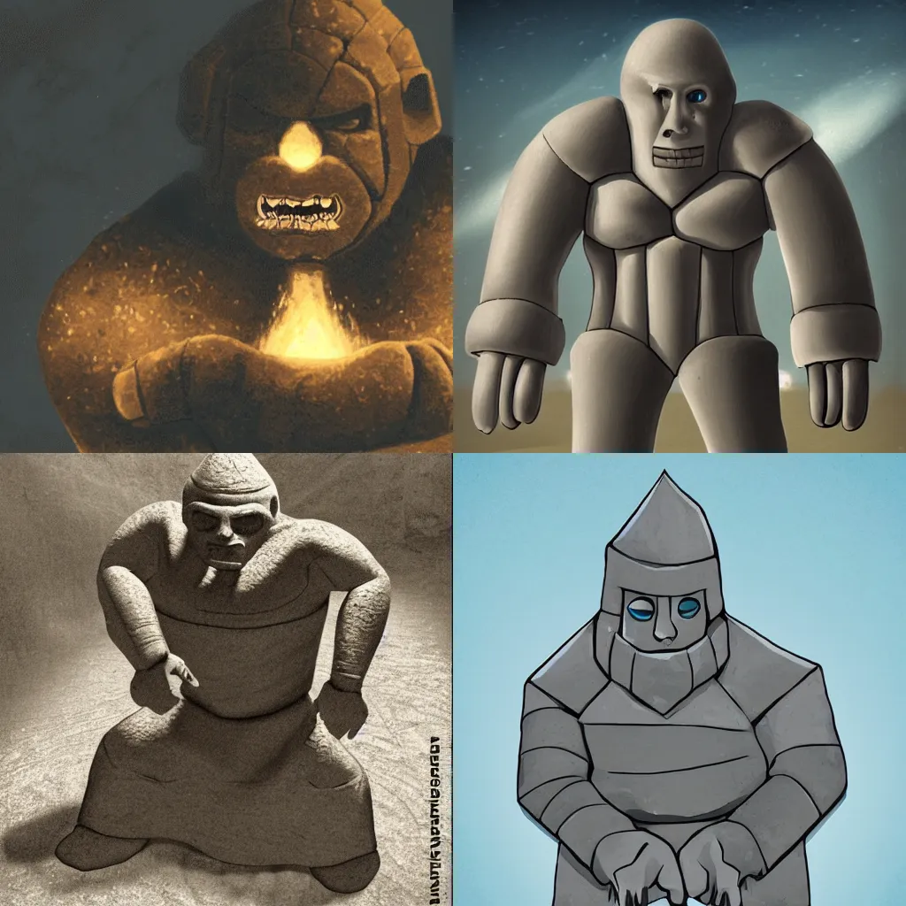 Prompt: an evil golem made of salt