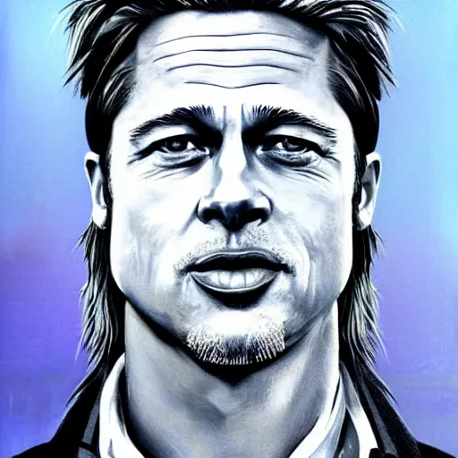 Prompt: a portrait of brad pitt, painted in the style of picasso