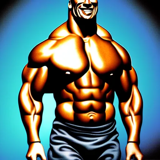 Image similar to A highly detailed photograph of cybernetic Dwayne Johnson