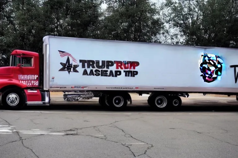 Image similar to trump-truck-wrap-side-shot, anime, anime, anime