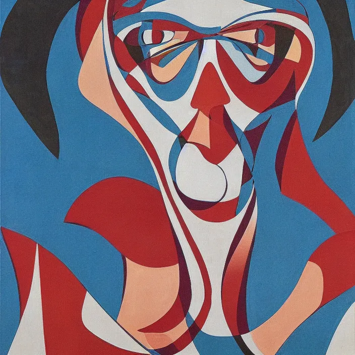 Prompt: soviet woman designed by corbusier, by alex grey, by santiago calatrava