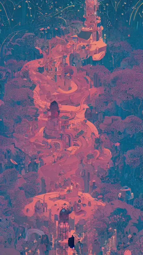 Image similar to Wonderland, Intricate ultradetailed illustration by Tomer Hanuka, by Victo Ngai, by Beeple