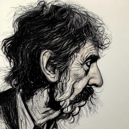 Image similar to a realistic yet scraggly portrait sketch of the side profile of a stern and sophisticated george harrison, trending on artstation, intricate details, in the style of frank auerbach, in the style of sergio aragones, in the style of martin ansin, in the style of david aja, in the style of mattias adolfsson