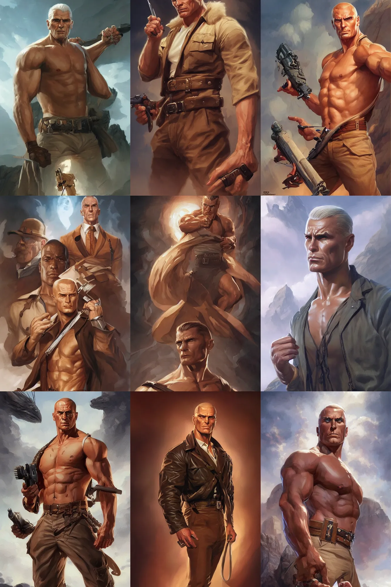 Image similar to doc savage, D&D, fantasy, portrait, highly detailed, digital painting, trending on artstation, concept art, sharp focus, illustration, art by artgerm and greg rutkowski and magali villeneuve