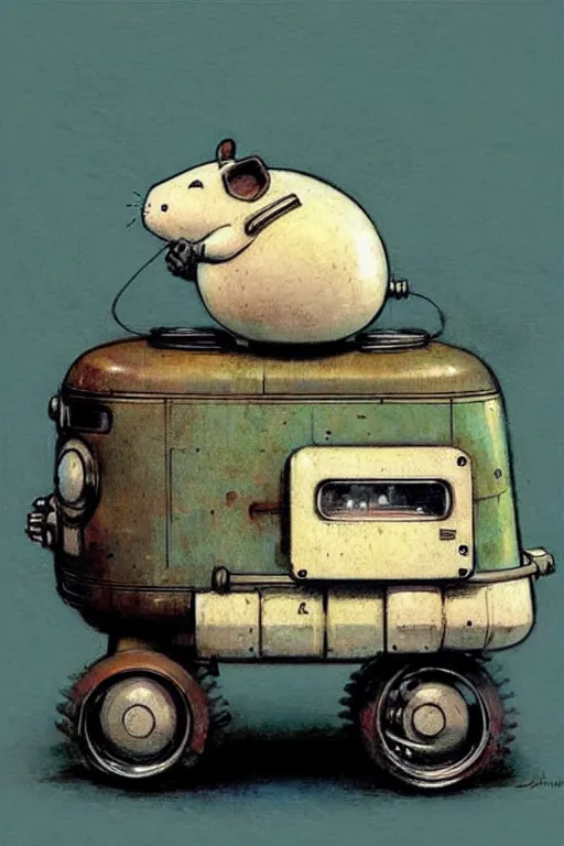 Image similar to ( ( ( ( ( 1 9 5 0 s retro future android robot fat robot hamster wagon. muted colors., ) ) ) ) ) by jean - baptiste monge,!!!!!!!!!!!!!!!!!!!!!!!!!