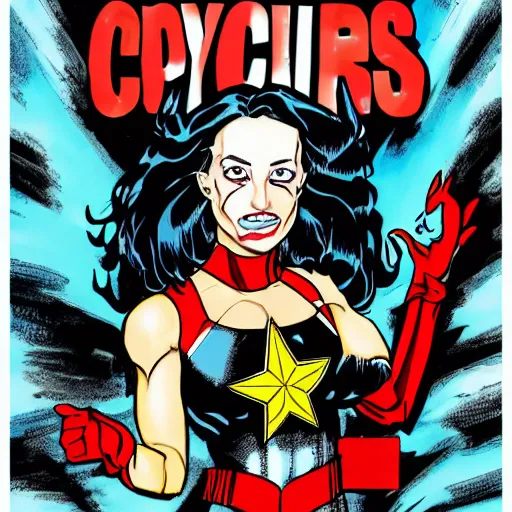 Prompt: cover girl for psycho circus by stevie rayder, cover for copy cats by captain marvel