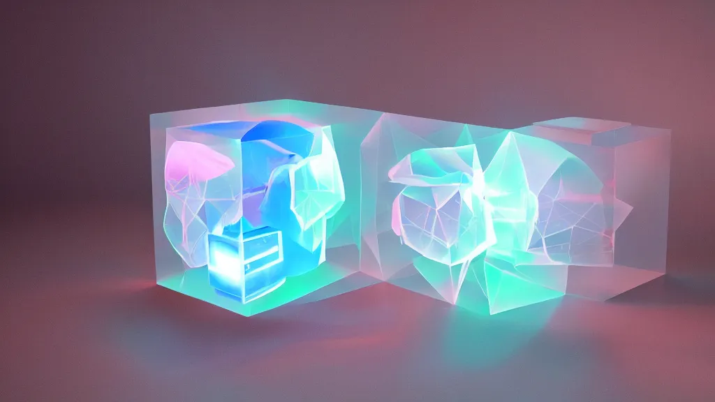 Prompt: a vapor plasma cube cube, 8 k, rim lighting, lumen global illumination, opaque, glowing