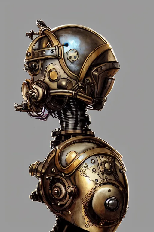 Image similar to steampunk helmet fantasy art mask robot ninja stylized digital illustration sharp focus, elegant intricate digital painting artstation concept art global illumination ray tracing advanced technology chaykin howard and campionpascale and cooke darwyn and davis jack