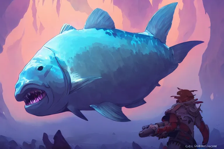 Prompt: mola mola - giant sunfish, cinematic underwater shot, smooth and sharp digital painting by greg rutkowski and alphonse mucha and rossdraws | sea creature in the style of hearthstone and overwatch, trending on artstation