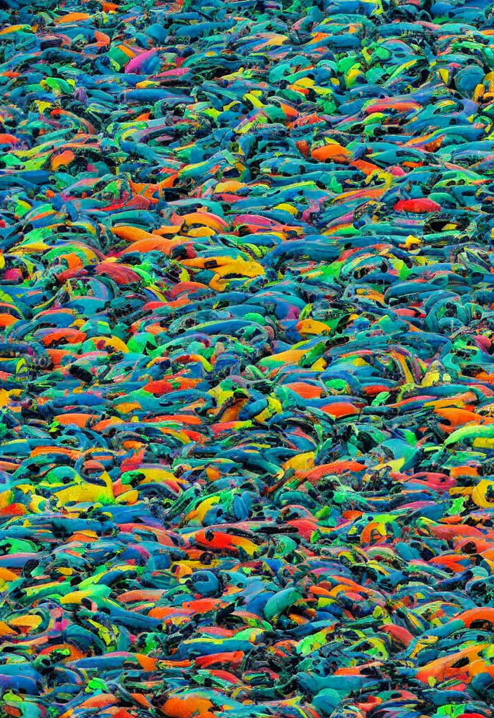 Image similar to andreas gursky, tractor tyres, colorful tropical sea slug, clyfford still, wildlife photography