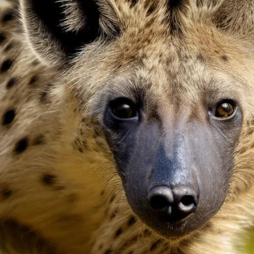 Image similar to close up portrait of a hyena drinking from the oasis