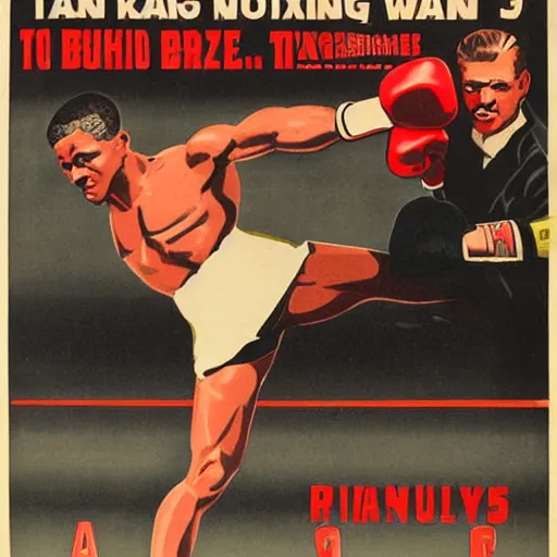 Prompt: a vintage boxing poster