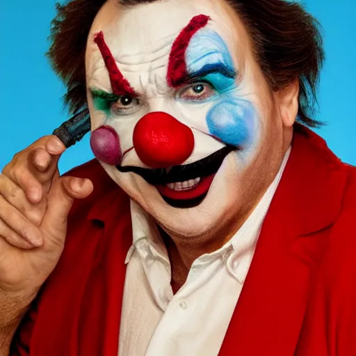 Prompt: norm macdonald in clown makeup