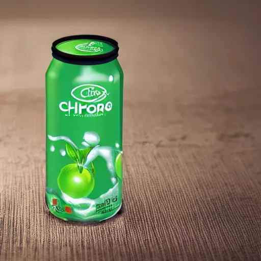 Prompt: chlorine flavored soda, advertisement, hyperrealistic