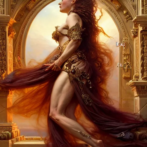 Prompt: highly detailed portrait of a majestic lioness queen in the form of a beautiful woman. d & d. art by donato giancola, franz xaver winterhalter, luis royo, bastien lecouffe - deharme. trending on artstation, intricate details, energetic composition, golden ratio, concept art, illustration, elegant art, global illuminaition