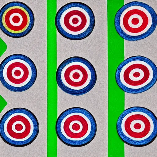 Prompt: a target with different colored rings